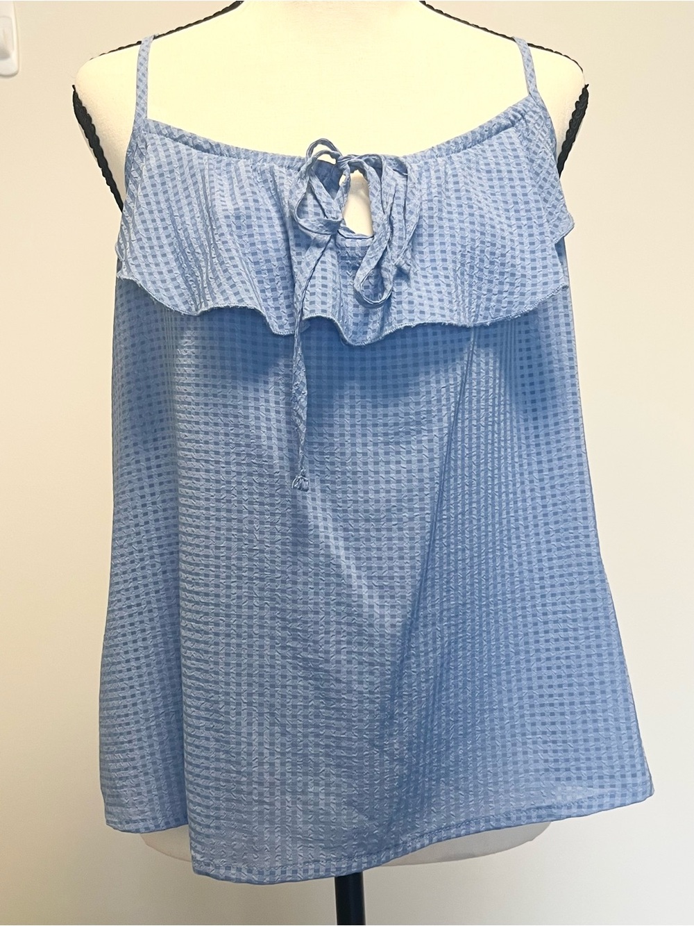 Cotton On Blue Ruffle Tie-Front Cami Top Women's Sleeveless Tank